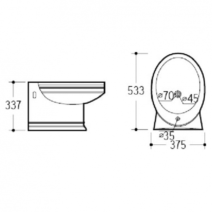 Биде подвесное Boheme Puro белое 955 - 2