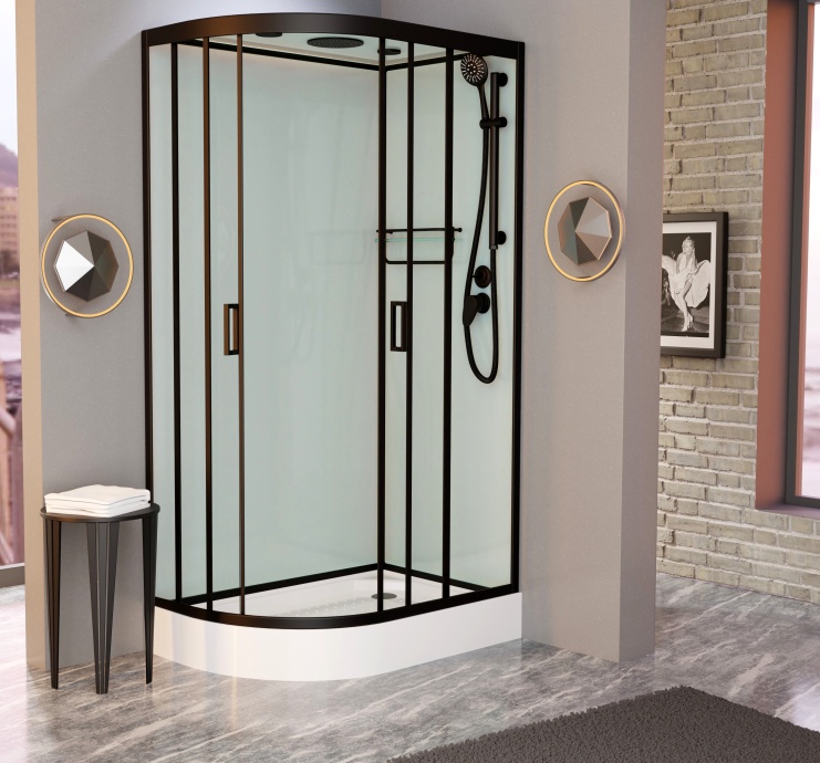 Душевая кабина Frank F411R Black правосторонняя 114115 - 0