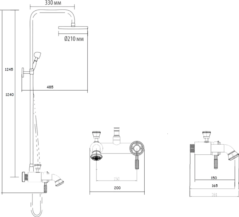 Душевая стойка Bronze de Luxe Windsor 10124R бронза - 3