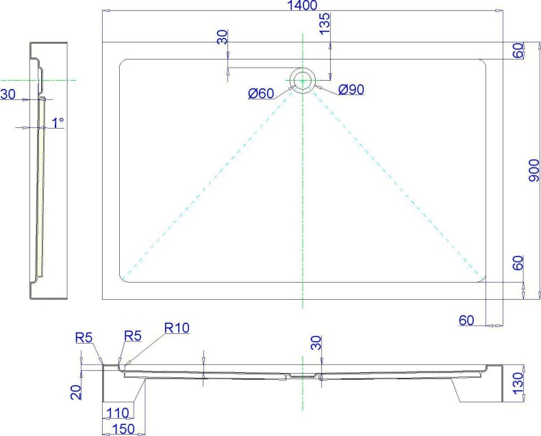 Поддон для душа Royal Bath HP RB9140HP - 1