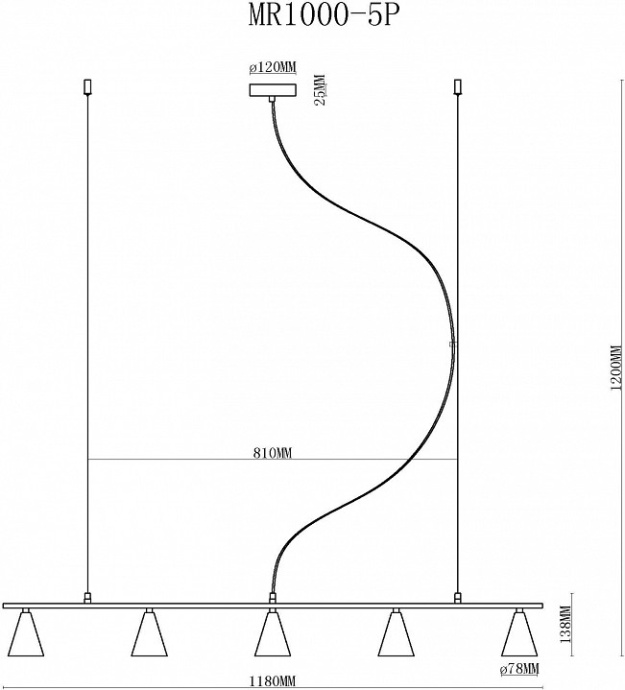 Подвесной светильник MyFar Milla MR1000-5P - 2