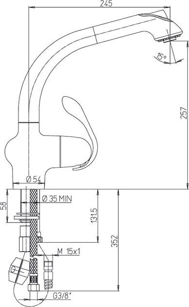 Смеситель для кухни Paini US USPA5668YKM - 1