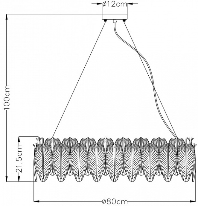 Подвесная люстра Arte Lamp Evie A4052SP-12SG - 3