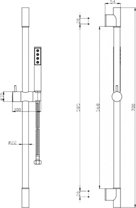 Душевой гарнитур BelBagno Uno UNO-SAL-CRM - 1