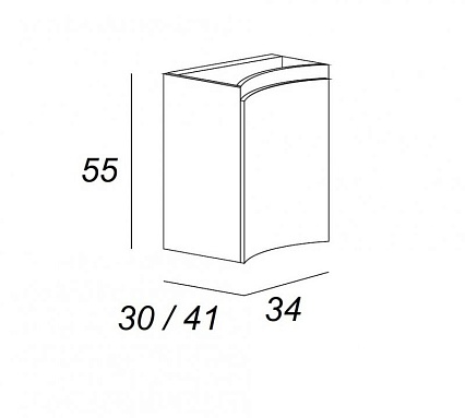 Шкаф подвесной, правый Cezares Vague серый  54906 - 1