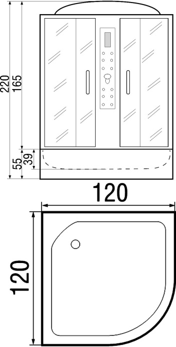 Душевая кабина River Temza 120/120/55 МТ  10000002183 - 2