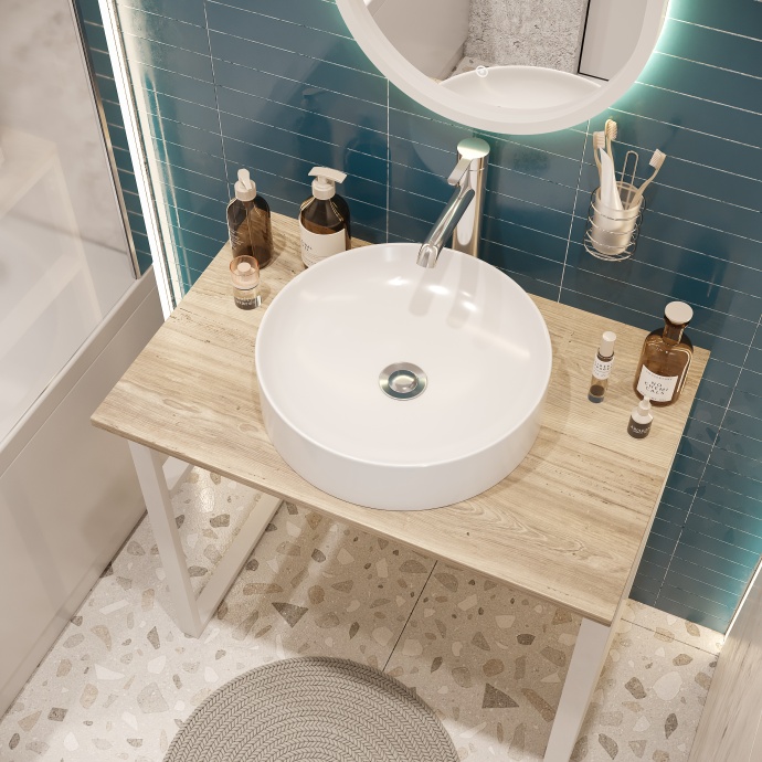 Раковина STWORKI накладная 43 3043-KL белый глянец - 1