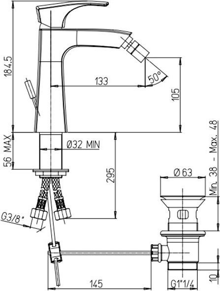 Смеситель Paini Lady 89YO306KM для биде - 1