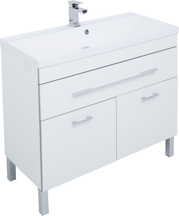 Мебель для ванной Aquanet Верона 100 белая, 1 ящик, 2 двери - 6