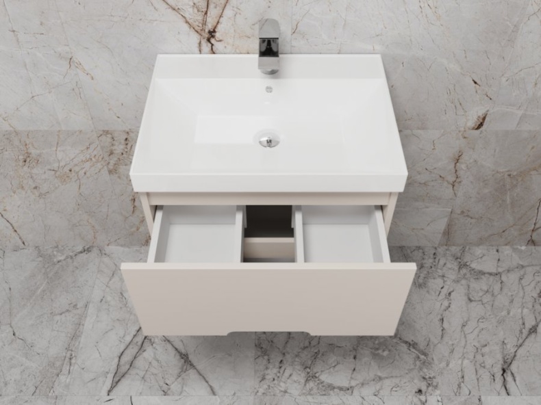 Тумба под раковину Style Line Матис 60 подвесная бежевый ЛС-00002310 - 3