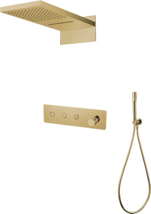Душевой комплект Boheme Fusion 130-G С ВНУТРЕННЕЙ ЧАСТЬЮ, золото - 0
