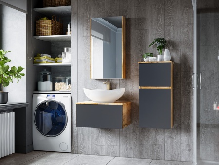 Тумба под раковину Misty Ива 60 темное дерево - черный П-Ива-01060-481Я - 2