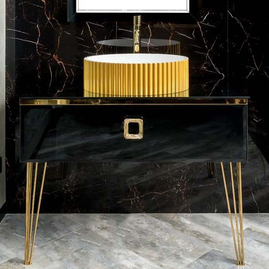 Тумба под раковину Armadi Art Lucido 100 черный 770-100-B - 1