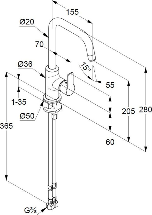 Смеситель Kludi Pure&Easy для раковины 370240565 - 1