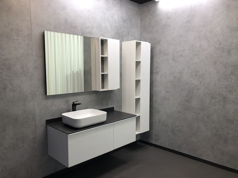 Тумба с раковиной Comforty Милан 120 белая глянцевая 00-00013784 - 2