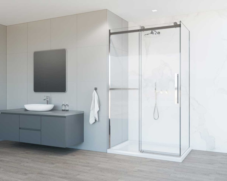 Душевой уголок Vincea Como Soft 130х100 профиль хром стекло прозрачное VSR-1CS1013CL - 1