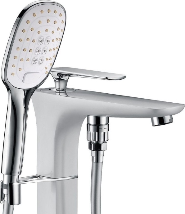 Смеситель напольный для ванны с душем Timo Helmi 4000/00-16Y-CR хром-белый - 1