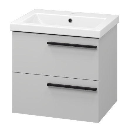 Тумба с раковиной Misty Ненси 60 серая матовая УТ000014445 - 0