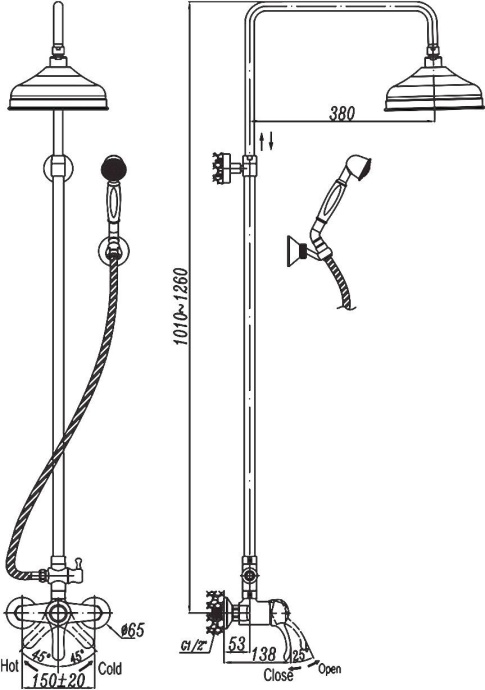Душевая стойка Cezares Lira C CD 01 LIRA-C-CD-01 - 2