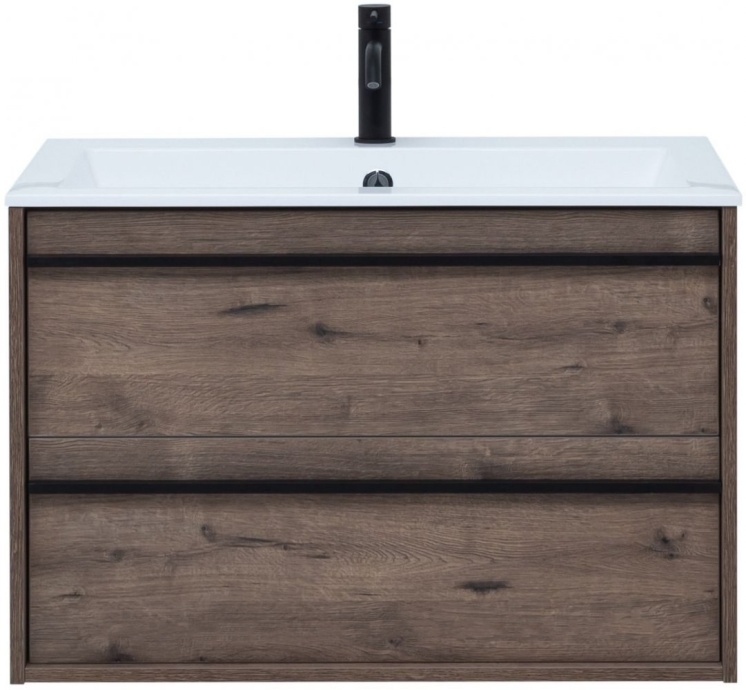 Тумба с раковиной Aquanet Lino 80 дуб веллингтон - 2