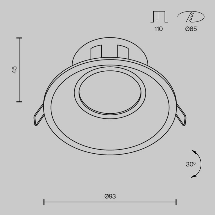 Встраиваемый светильник Maytoni Dot DL028-2-01W - 4