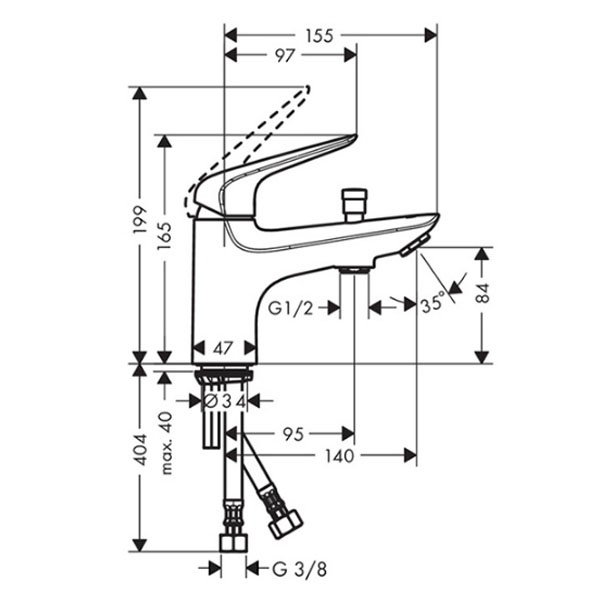 Смеситель для ванны Hansgrohe Novus хром  71321000 - 1