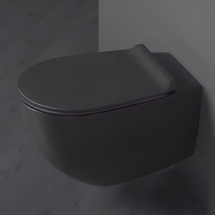 Унитаз подвесной Simas Vignoni 56 с крышкой черный - 1