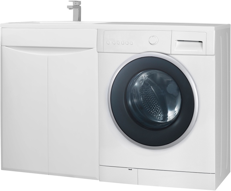 Тумба с раковиной Bellezza Олиссия 120, белая, под стиральную машину - 0