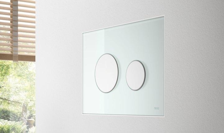 Кнопка смыва TECE Loop 9240651 зеленое стекло, кнопка белая - 2