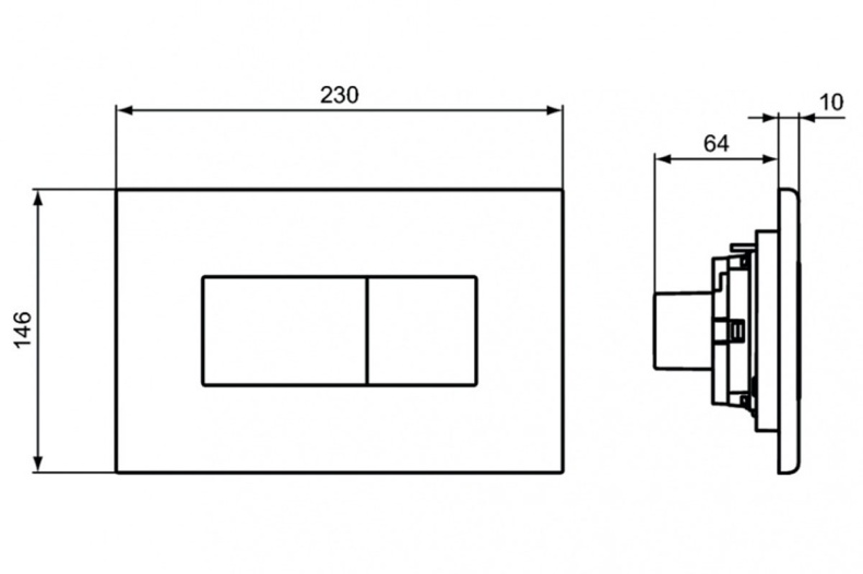 Клавиша смыва Ideal Standard Solea черный матовый R0110A6 - 2