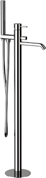 Смеситель для ванны с душем Remer X Style X08 напольный, С ВНУТРЕННЕЙ ЧАСТЬЮ - 0