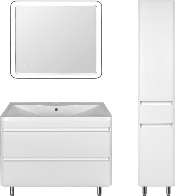 Мебель для ванной Style Line Атлантика 100 Люкс Plus, напольная, белая - 1