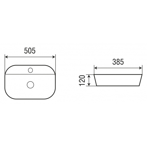 Раковина накладная Weltwasser WW ELBACH 2202 K509 50.5 черный - золото  10000004548 - 1