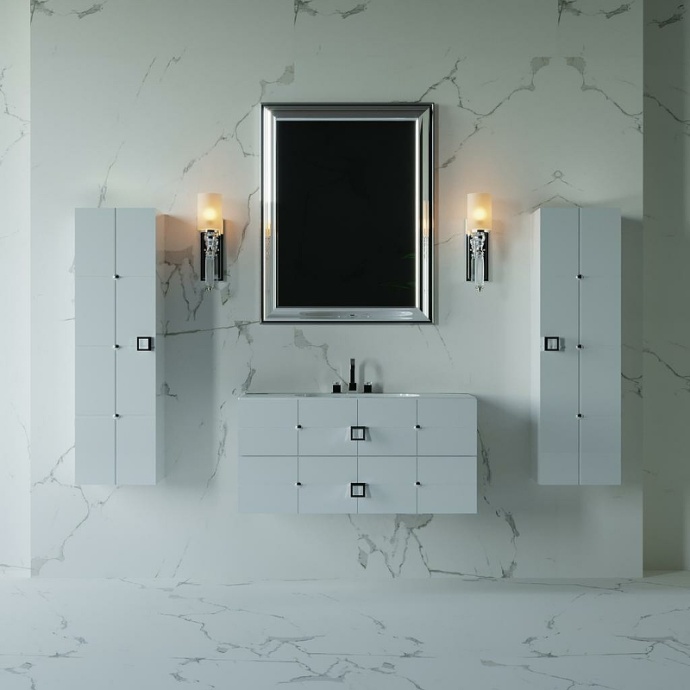 Тумба под раковину Armadi Art Vallessi Avangarde Piazza 80 белый - хром 841-080-WCR - 2