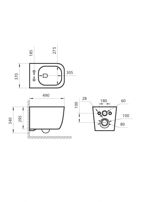 RIMINI AM204CHR Чаша унитаза подвесного, безободкового ART&MAX - 2