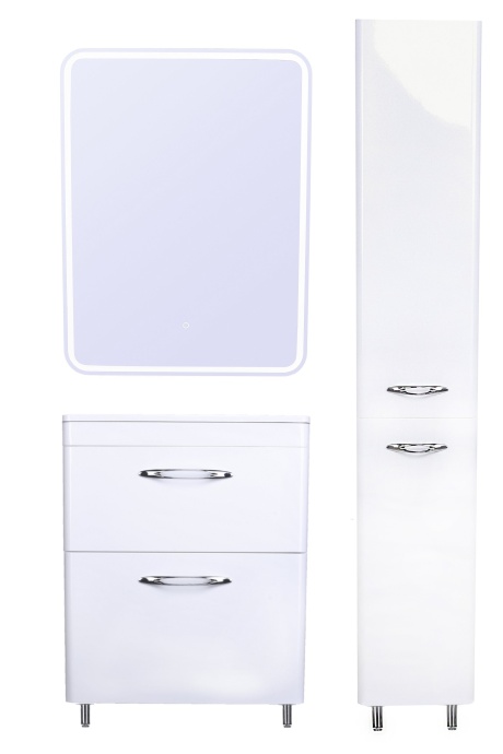 Тумба напольная Каре 60 (2 ящ.) Люкс белая, PLUS СС-00002265 - 0