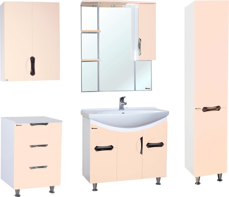 Зеркало-шкаф Bellezza Лагуна 85 R бежевый 4612114001079 - 1