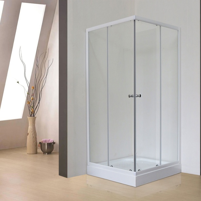 Душевой уголок Royal Bath HP 80х80 с поддоном профиль белый стекло прозрачное RB80HP-T - 0