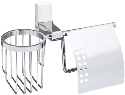 Держатель туалетной бумаги Wasserkraft Leine White K-5059White с держателем освежителя воздуха - 0