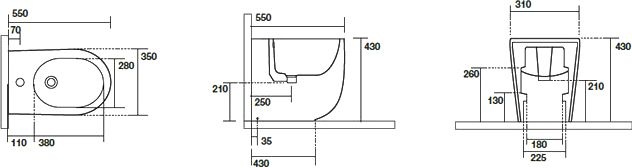 Биде напольное Kerasan Nolita белый  532001*1 - 4