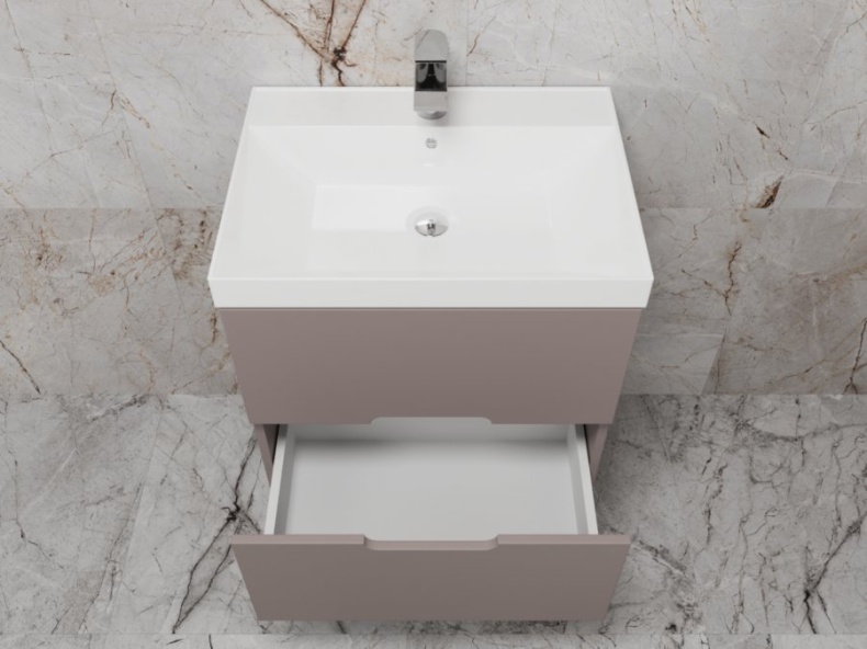 Тумба под раковину Style Line Матис 60 подвесная коричневый ЛС-00002296 - 4