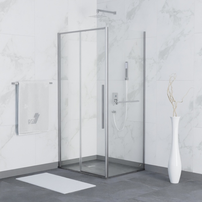 Душевой уголок Rgw Hotel 110x80 хром стекло прозрачное 323242118-011 - 0