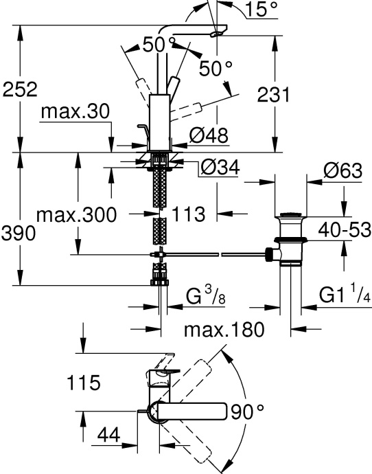 Смеситель Grohe Lineare New 23296001 для раковины - 5