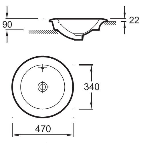 Встраиваемая раковина Jacob Delafon Ronde  E1184-00 - 1