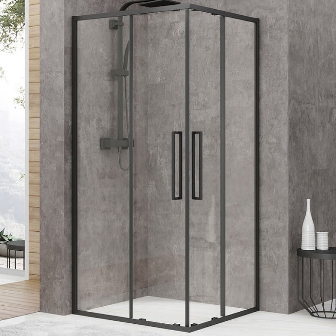 Душевой уголок Black&White Stellar Wind 100х100 черный матовый 8721010 - 0