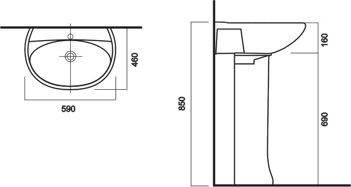 Подвесная раковина Sanita Виктория  VIC55SAWB01 - 4
