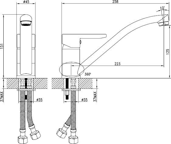 Смеситель для кухни, Sena, IDDIS, SENSB00i05 - 7