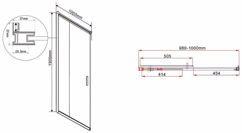 Душевой уголок Vincea Garda 120х100 хром стекло рифленое VSS-1G1012CH - 1