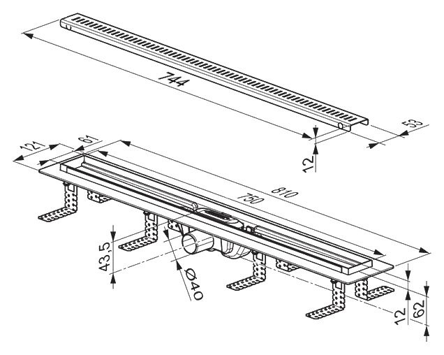 Душевой лоток Ravak Zebra 750 X01433 - 3