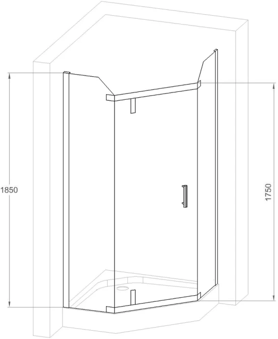 Душевой уголок Royal Bath TR 90х90 профиль хром стекло рифленое  RB90TR-C-CH - 6